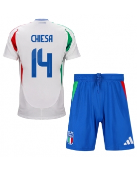 Italia Federico Chiesa #14 Maglia Gara Trasferta Repliche Europei 2024 Bambino